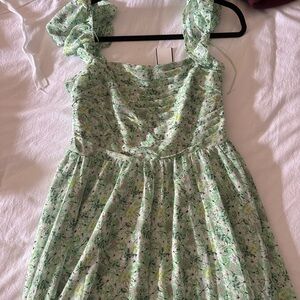 Green Floral Bridesmaids Dress